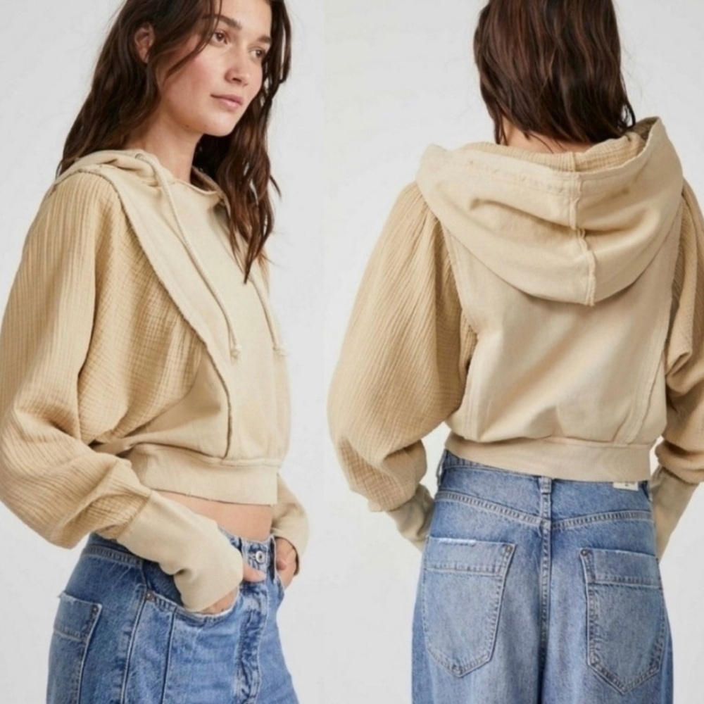 Free People Love Letter Hoodie in Nomadic Desert Sz L